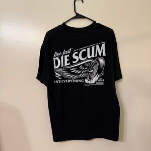 Live Fast Die Scum Black Graphic Tee